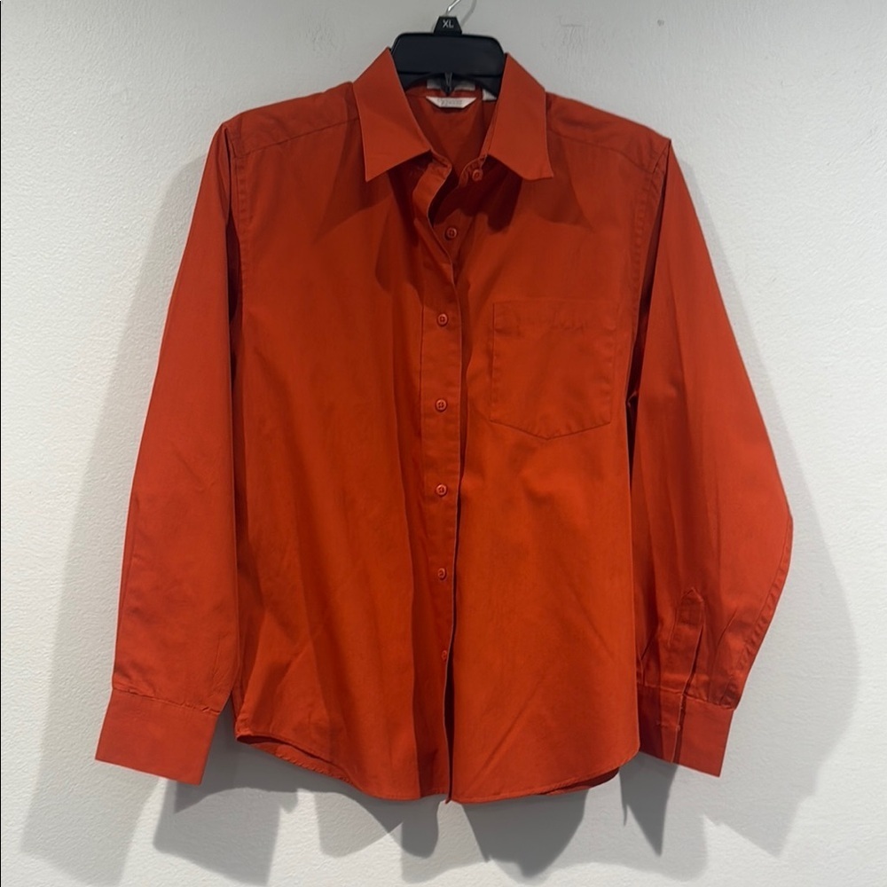 Christopher & Banks Orange Button Down Dress Shirt Wrinkle Free - Size Small